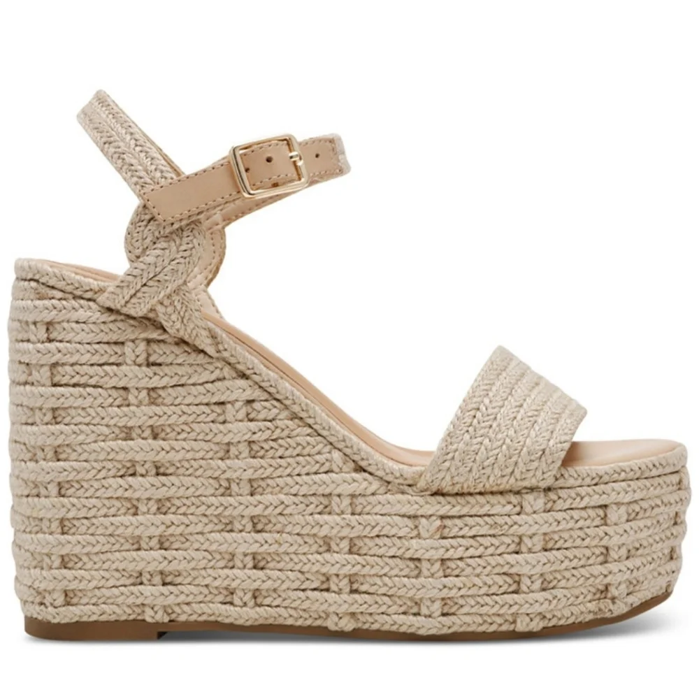 STEVE MADDEN WOMEN'S PINKY PLATFORM ROPE WEDGES SIZE 11 NIB